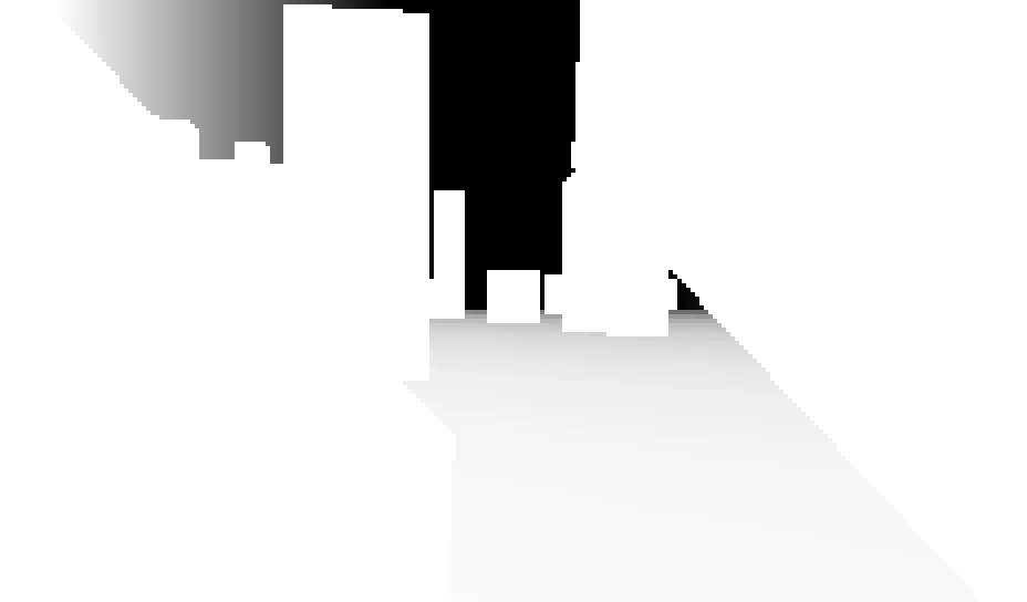 The 3D field rendered with every surface plain white.